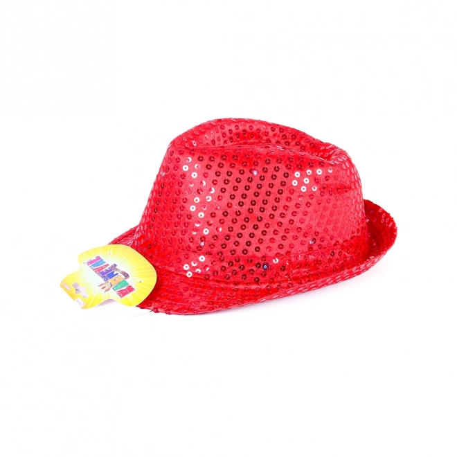 Disko rdeči klobuk s LED lučjo za odrasle