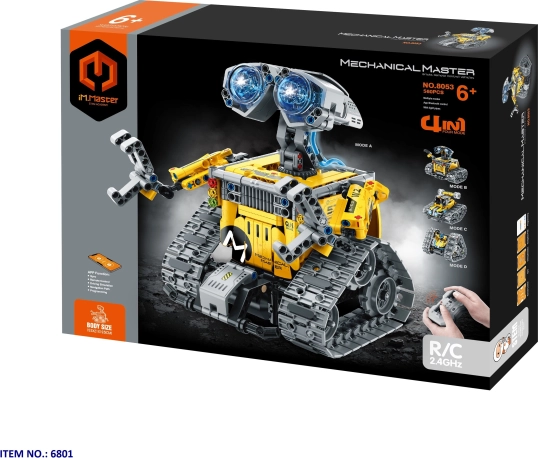 IM.Master Gradbena igrača robot WALL-E 4v1 RC upravljalnik/aplikacija 15,5x21x19,5 cm