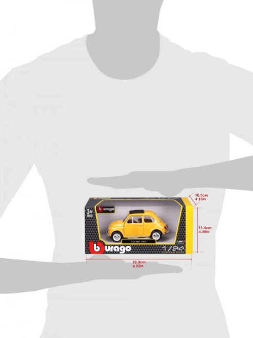 Model avtomobila Bburago Fiat 500 F 1965 rumen 1:24