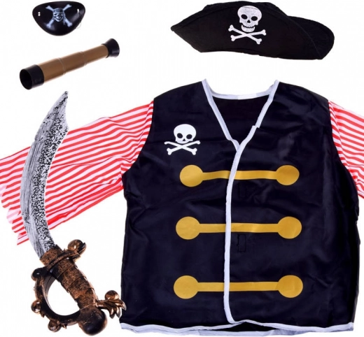 Otroški piratski kostum z mečem in dodatki