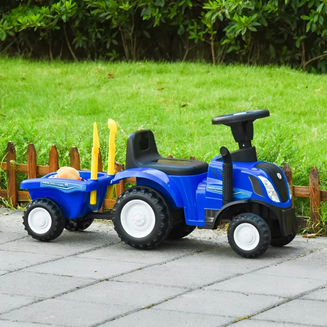 Otroški traktor s prikolico, interaktivni volan, zvoki – Modra