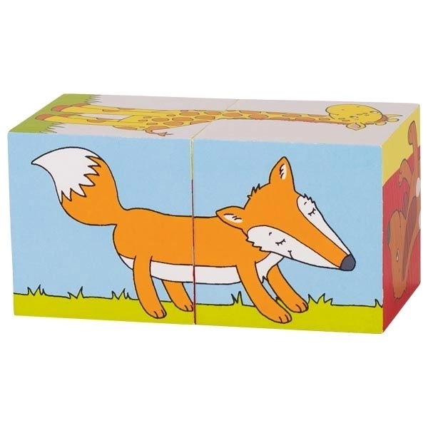 Lesene kocke z živalmi za otroke