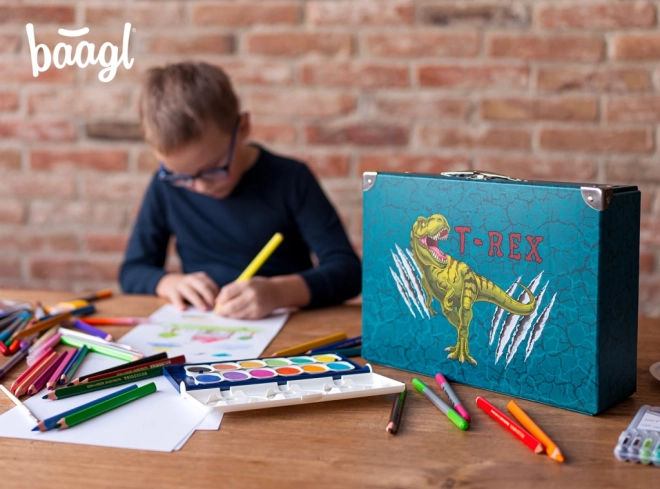 BAAGL zložljiv šolski kovček T-REX s kovinskimi deli