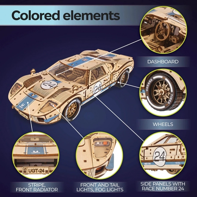 Ugears 3D lesena mehanska uganka Endurance Racer