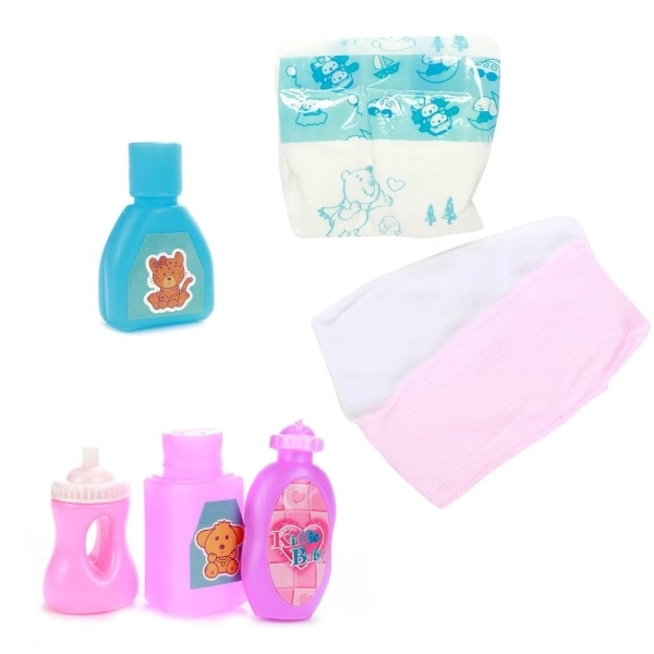 Torba za punčke z dodatki plast v plastični škatlici 17x12x7cm