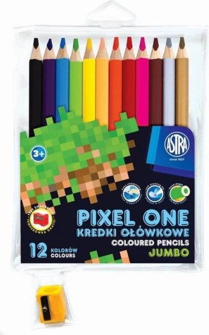 ASTRA barvice Pixel One jumbo 12 kosov z šilčkom