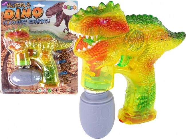 Otroška pištola za milne mehurčke – dinozaver z jajčnim raztopinskim vložkom