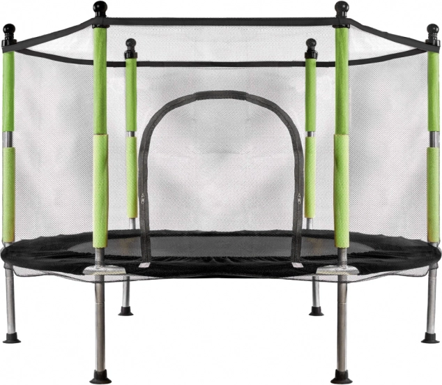 vrtna trampolina za otroke z mrežo zelena 140 cm