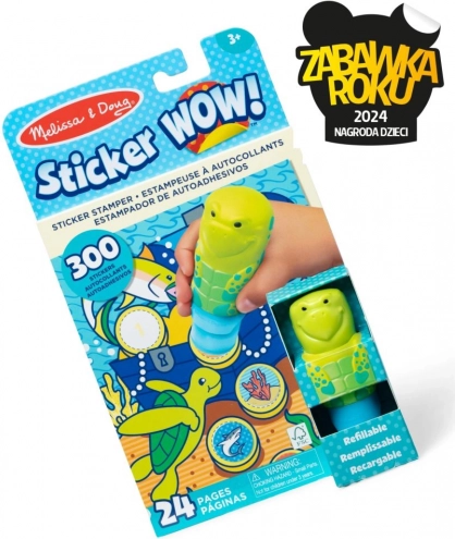 Sticker Wow - Knjiga in štampiljka z nalepkami - Morska želva