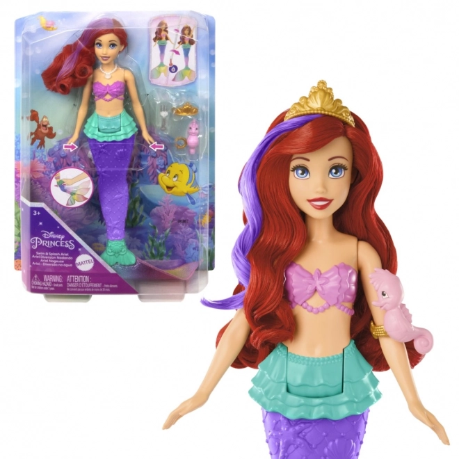 MATTEL Disney Princess punčka Ariel mala morska deklica plava, spreminja barvo
