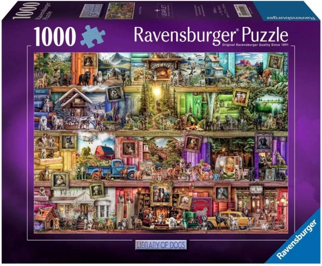 Puzzle 1000 delov – Psi v knjižnici