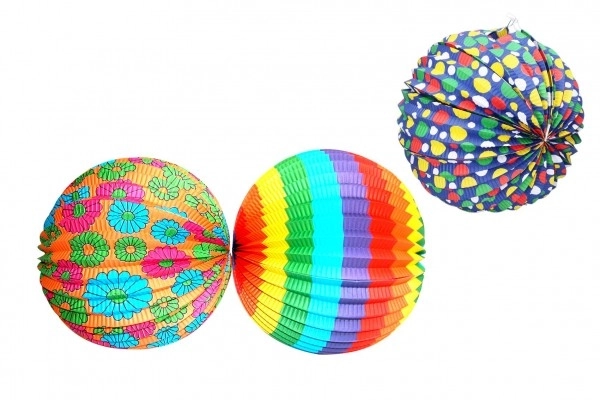 Barvna papirna luč - 25 cm