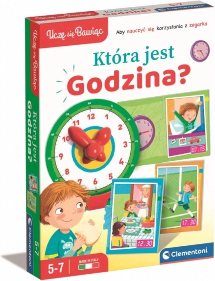 Izobraževalna igra puzzle: koliko je ura? učenje z uro CLEMENTONI
