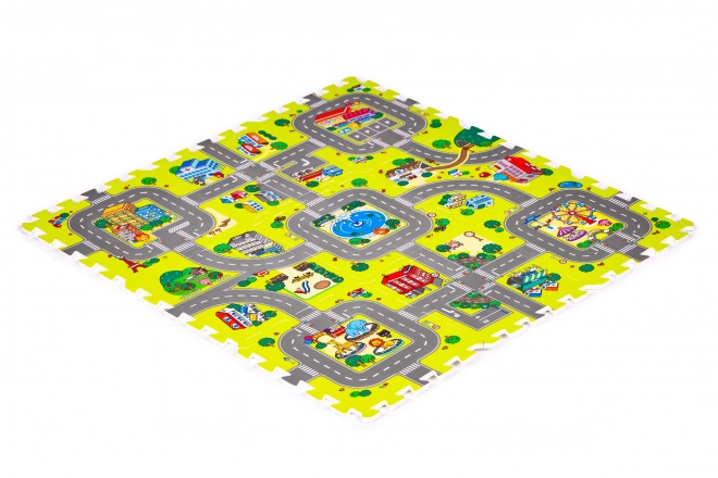 Pena igralna podloga mesto – 9 kosov 90,5 × 90,5 cm IPLAY