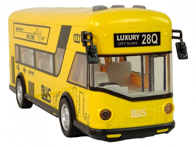 Rumeni mestni avtobus s pogonom na trenje 1:18