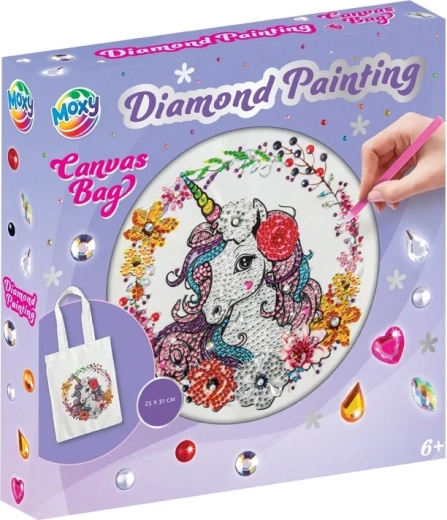 Diamantno slikanje – platnena torba Samorog 25 × 31 cm