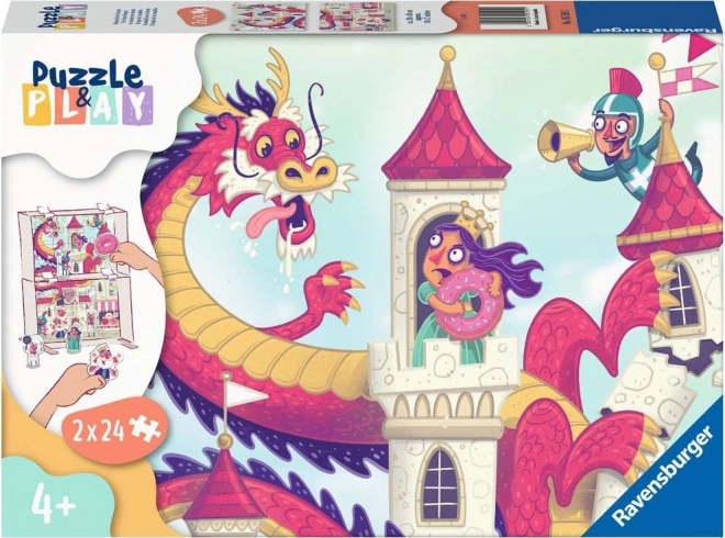 Ravensburger Puzzle & Play: kraljestvo krofov – 2×24 koščkov
