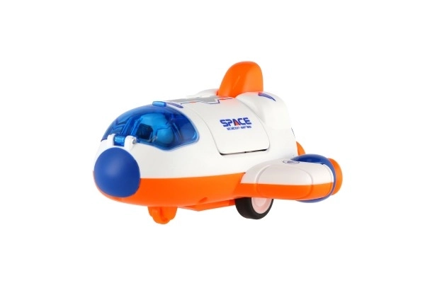 Raketoplan/raketa plast 10x11cm s kozmonavtom na vztrajniku 2 barvi 12ks v škatli