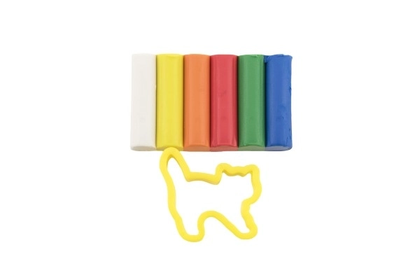 Modelina/Plastelina NARA 50g 6 kos s kalupom 4 vrste na kartici 9,5x14cm