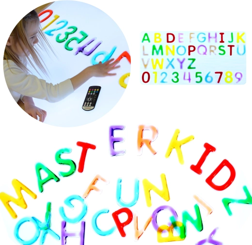 Masterkidz montessori komplet črk in številk za svetlobne mize (36 kosov)