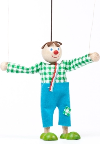 Lesena lutka deček Janiček – marioneta 12 cm