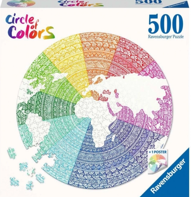 Ravensburger sestavljanka Krog barv Mandala 500 kosov