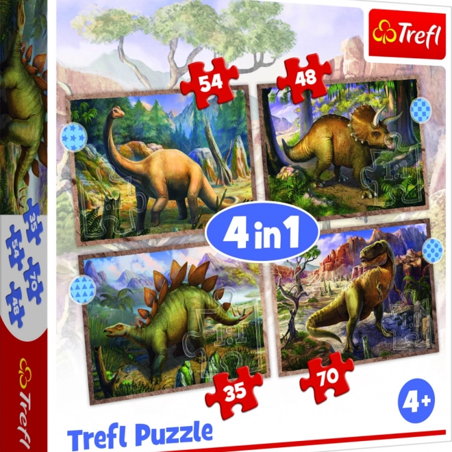 Sestavljanka 4v1 Zanimivi dinozavri