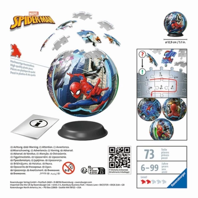 Puzzle-krogla Spiderman 72 kosov