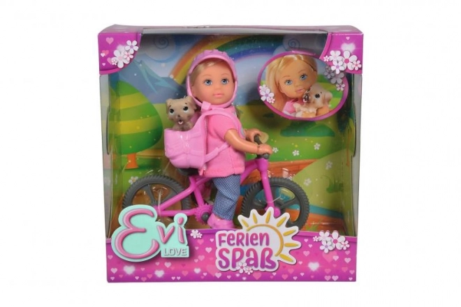 Punčka Evička s kolesom