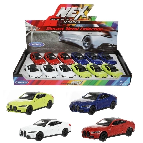 Auto Welly BMW M4 kov/plast 12cm 4 barve na povratni pogon