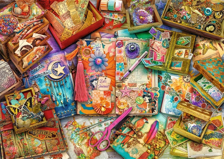 Puzzle TREFL Premium Plus Tea Time: Scrapbooking 1000 koščkov