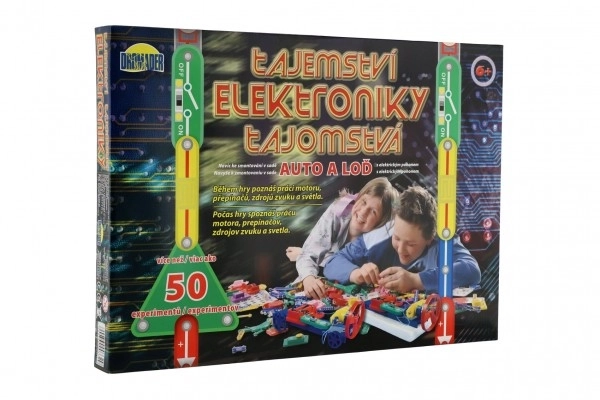 Skrivnost elektronike - Avto, ladja 50 eksperimentov na baterije v škatli 46,5x33,5x4cm od 6 let