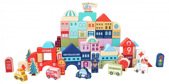 ECOTOYS Lesene kocke Mesto