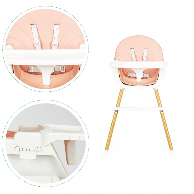 Ecotoys Jedilnica Stolček 2v1 Roza