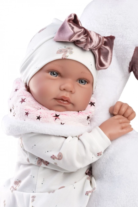 Llorens 84456 NEW BORN - realistična dojenčkova lutka z zvoki in mehkim tekstilnim telesom - 44 cm