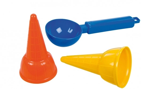 Komplet za sladoled - 2x kornet + plastična zajemalka v mrežici 8x18cm