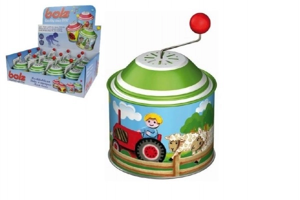 Glasbena skrinjica mlin kmetija kovina 8cm 12ks v škatli 18m+