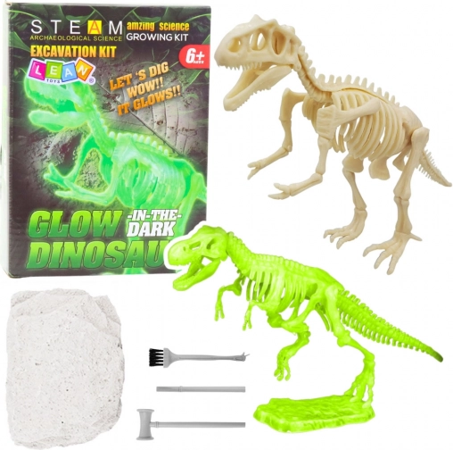 Arheološki komplet – svetleča dinosavrova okostnica z orodji