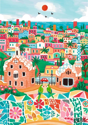 Puzzle Premium Plus The Art of Colour: Barcelona, Španija 1000 koščkov