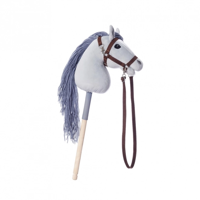 HOPPIHORSE konj na palici hobby horse velikost A4 siv