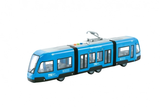 Tramvaj na vztrajnik modra merilo 1:16