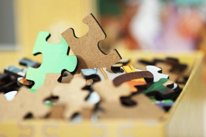 Lesena sestavljanka Pot v šolo od ART PUZZLE