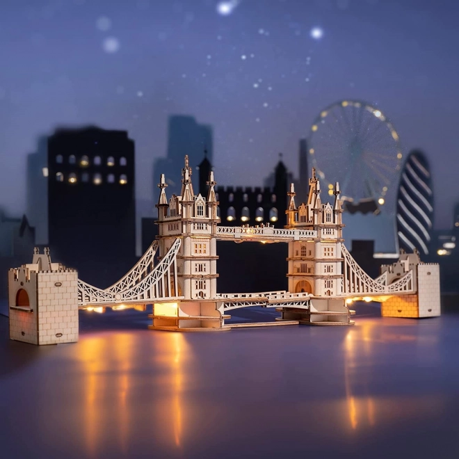 RoboTime leseni 3D puzzle most Tower Bridge svetleči