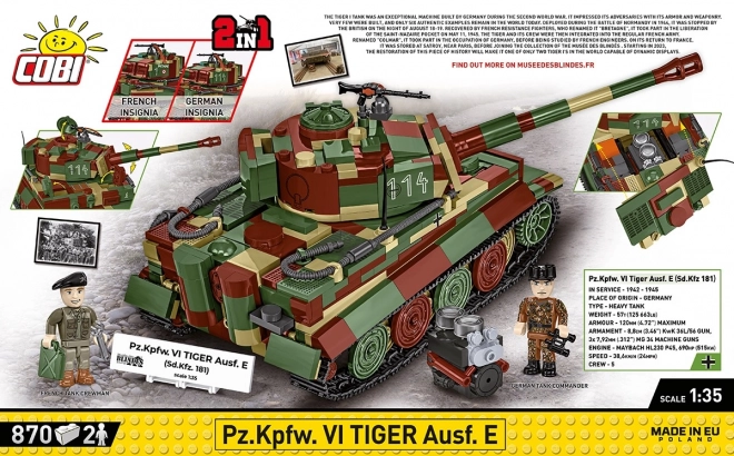 Model tank Tiger I z 870 kosov
