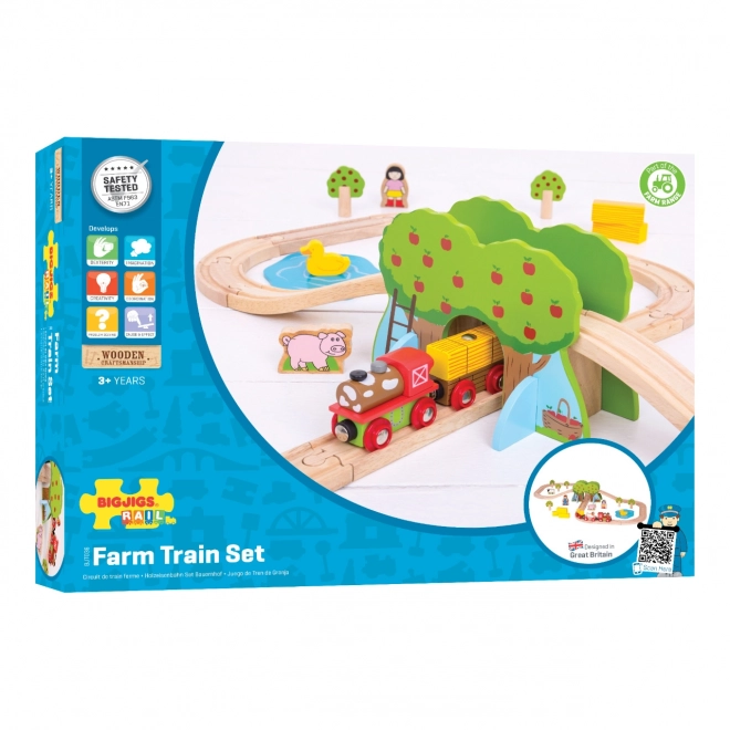 Bigjigs Rail Lesena železniška proga kmetija