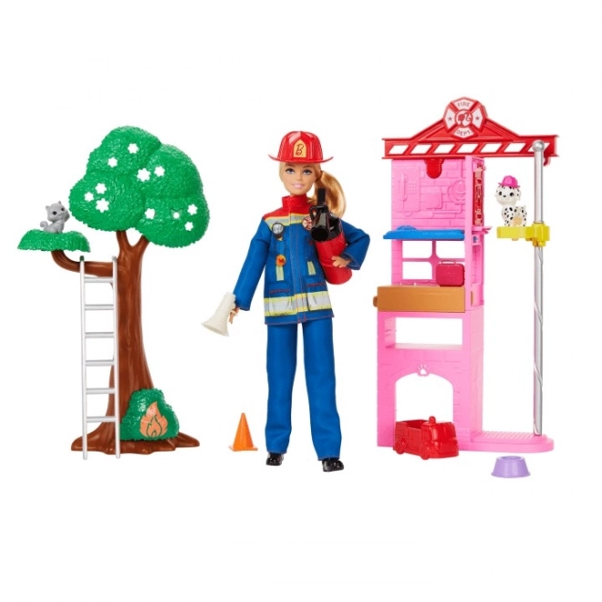 Lutka Barbie gasilka s priborom