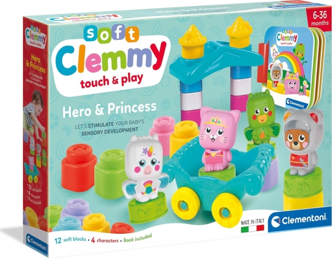 Clementoni Soft Clemmy velika igralna zbirka s knjižico – vitez in princesa