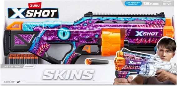 ZURU X-SHOT Skins Last Stand Enigma – pištola za penaste izstrelke (16 izstrelkov)