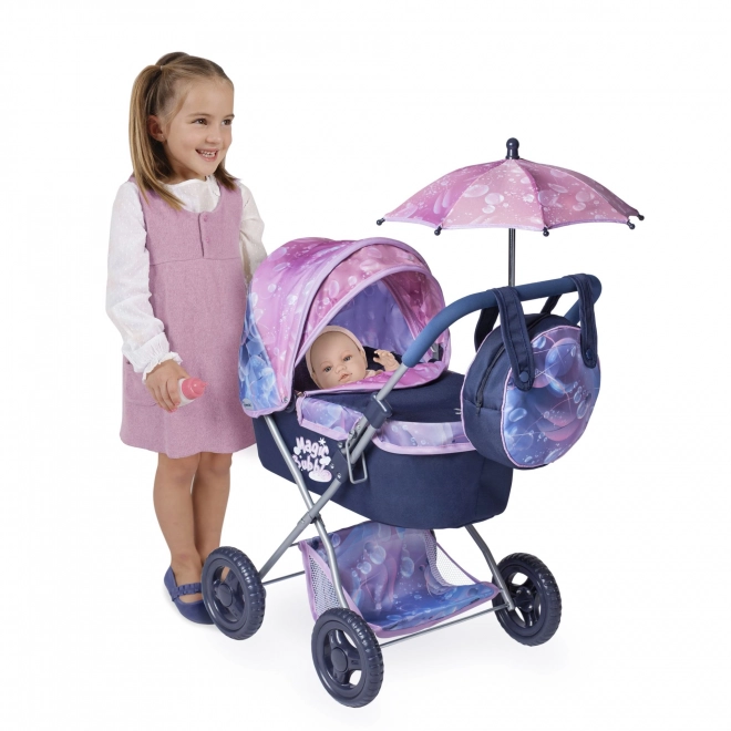 DeCuevas 85076 Zložljiv voziček za punčke s senčnikom in torbo Magic Bubble 2024 - 60 cm
