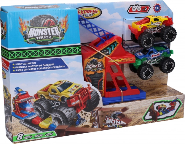 Avtomobili Monster truck Kaskaderska steza z 2 kovinskima avtomobiloma